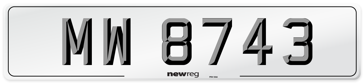 MW 8743 Number Plate from New Reg
